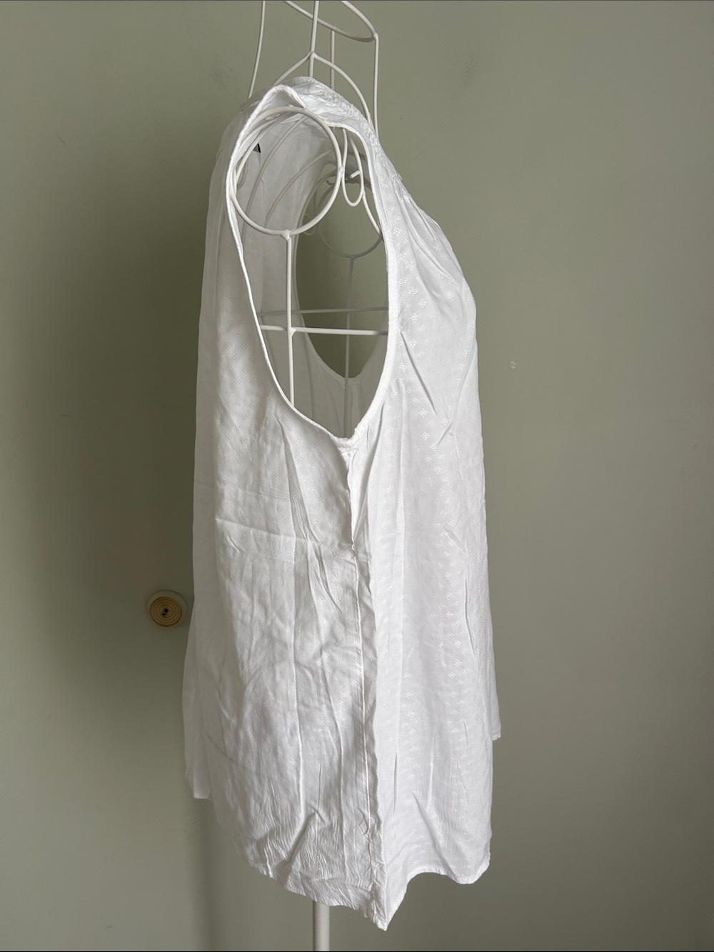 croft & barrow White Smocked Yoke Peasant Blouse - Picture 3 of 8